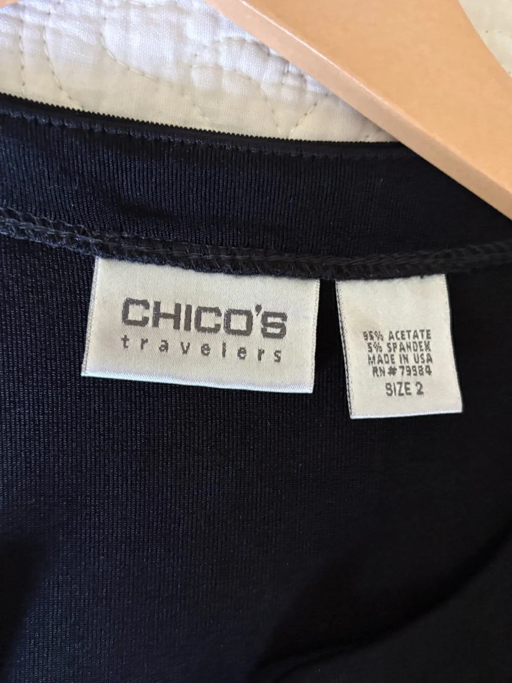 Chico's Travelers Black Open Drape Cardigan Jacket - Picture 3 of 7